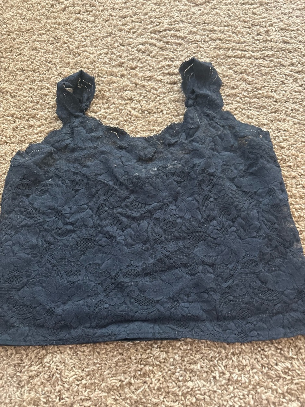 Victorias Secret Lace Tank Top in Black lingerie silky top